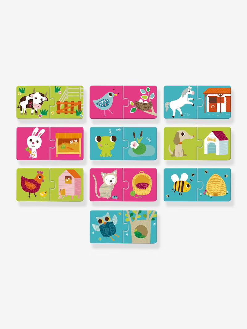 Djeco puzzle duo habitat - puzzle educativo +24 meses