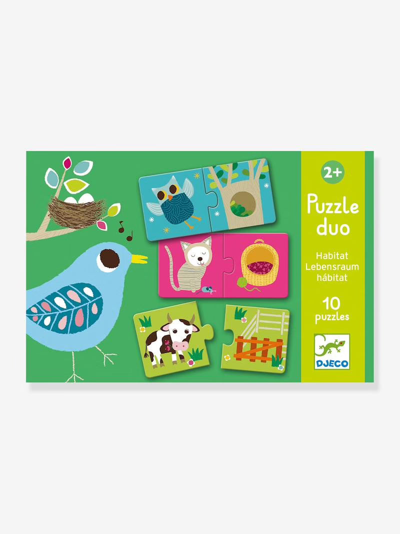 Djeco puzzle duo habitat - puzzle educativo +24 meses