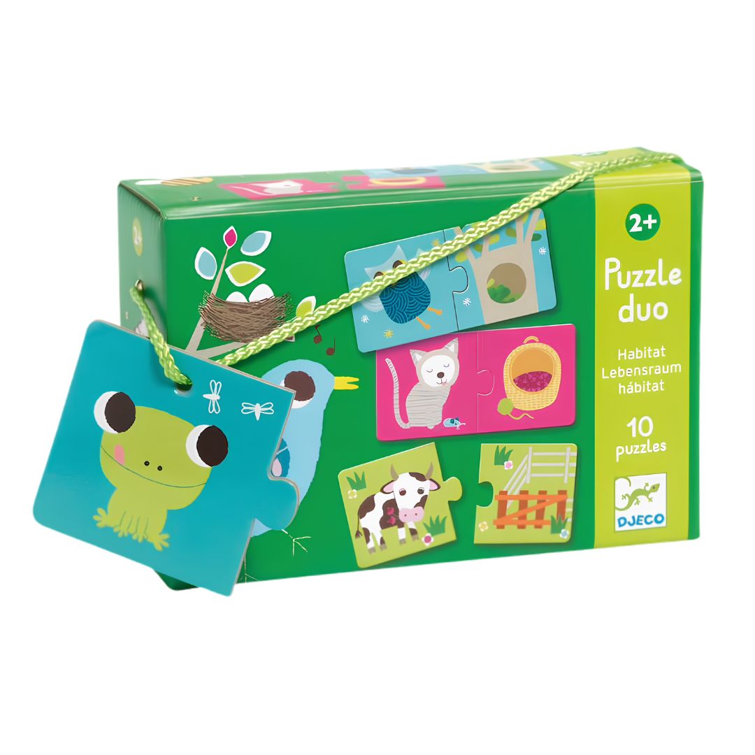Djeco puzzle duo habitat - puzzle educativo +24 meses