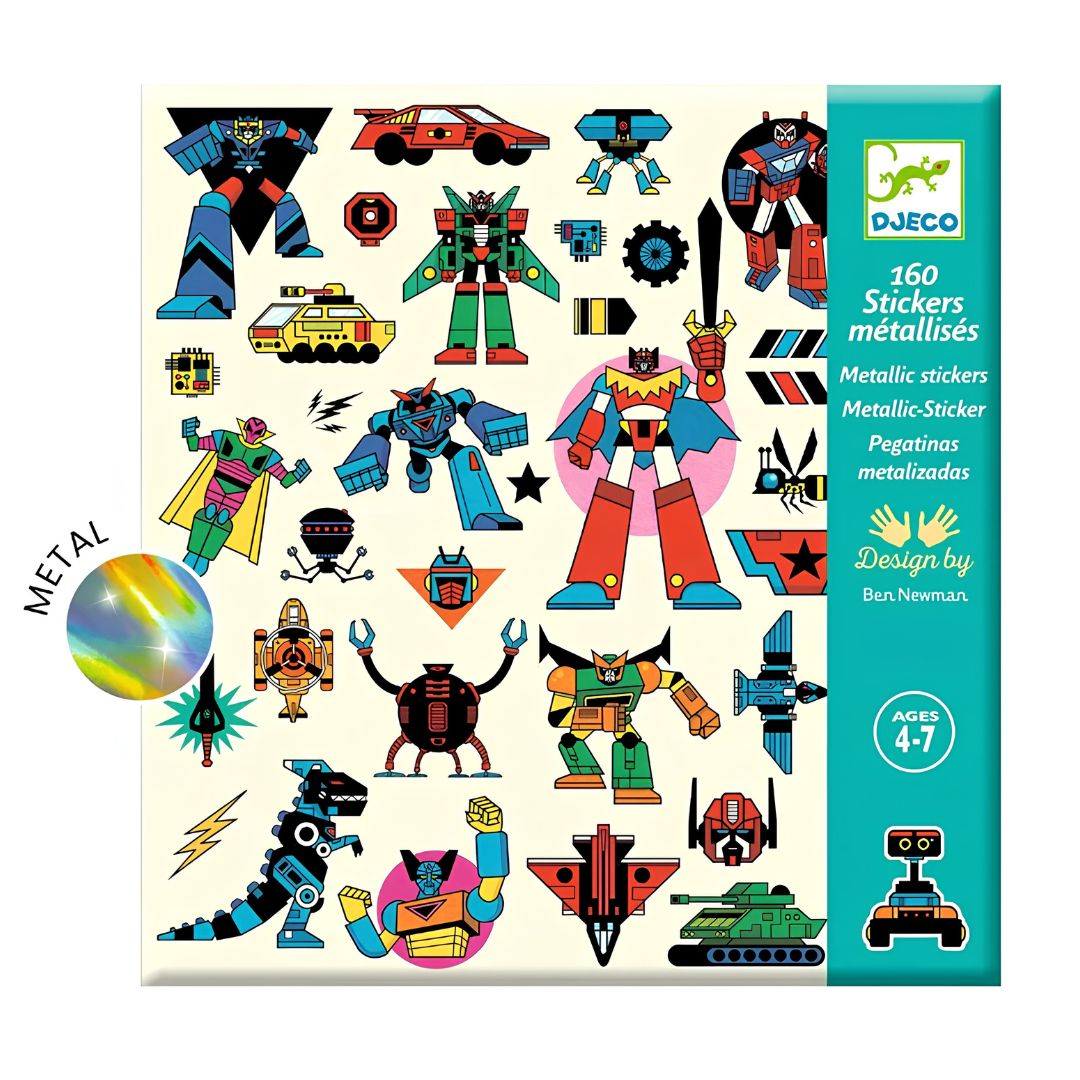 Djeco robots - 160 autocolantes criativos +4 anos