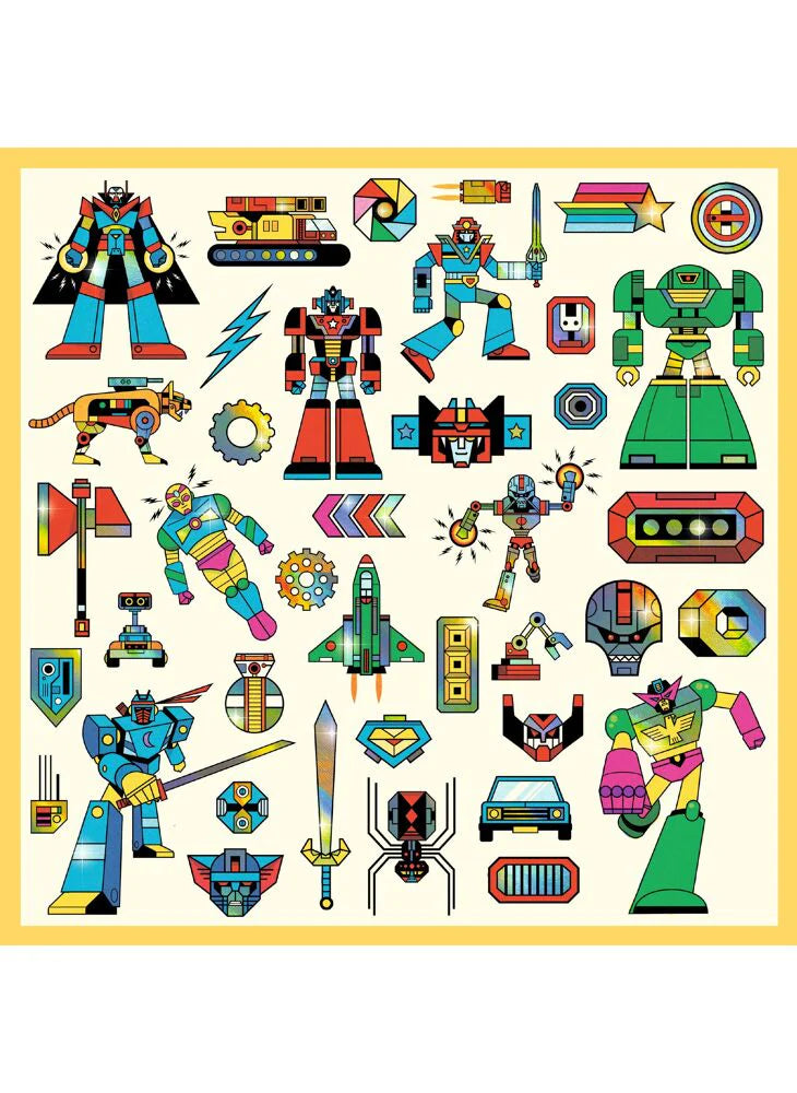 Djeco robots - 160 autocolantes criativos +4 anos