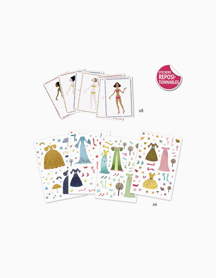 Djeco roupa 4 estações - autocolantes reposicionáveis +5 anos