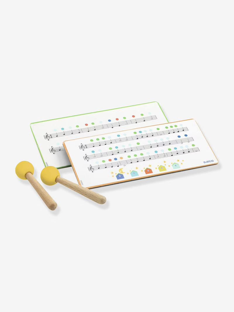 Djeco tambor de aço azul 8 notas - instrumento musical infantil +5 anos