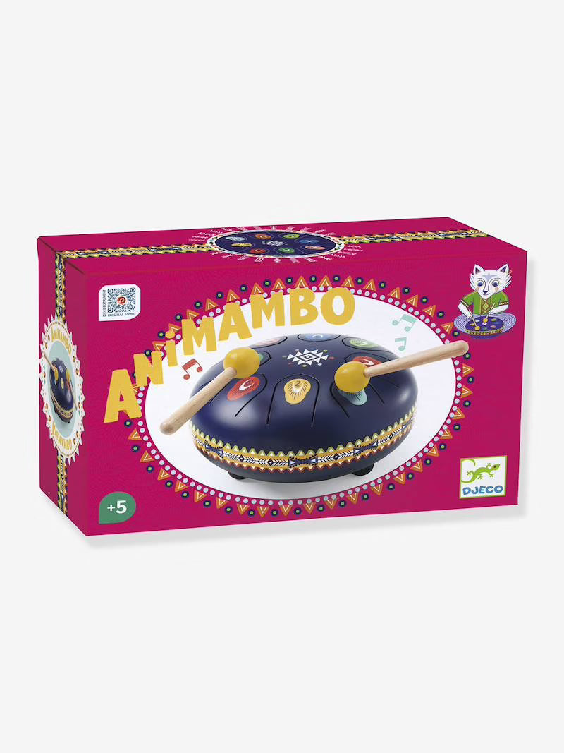 Djeco tambor de aço azul 8 notas - instrumento musical infantil +5 anos