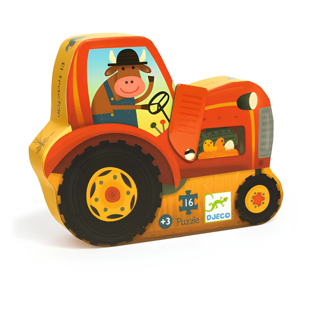 Djeco trator - puzzle silhueta 16 peças +3 anos