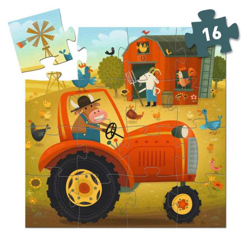 Djeco trator - puzzle silhueta 16 peças +3 anos