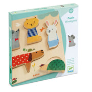 Djeco woodypets - puzzle madeira p/ encaixar e empilhar + 12 meses