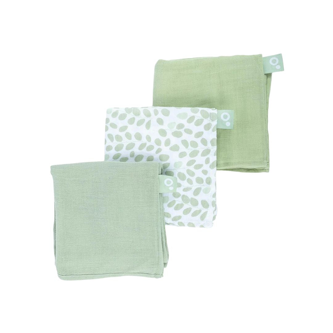 Doomoo lovely 3 fraldas em algodão 70x70 mini leaves green