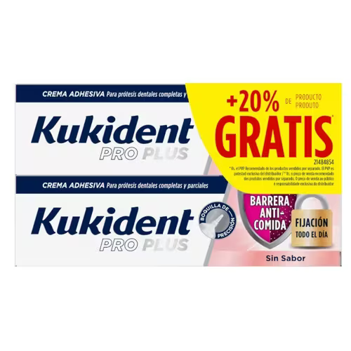 Kukident pro plus barreira anti-comida sem sabor 40g duo pa