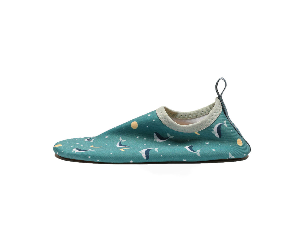 Monnëka sapatinhos antiderrapantes whale teal