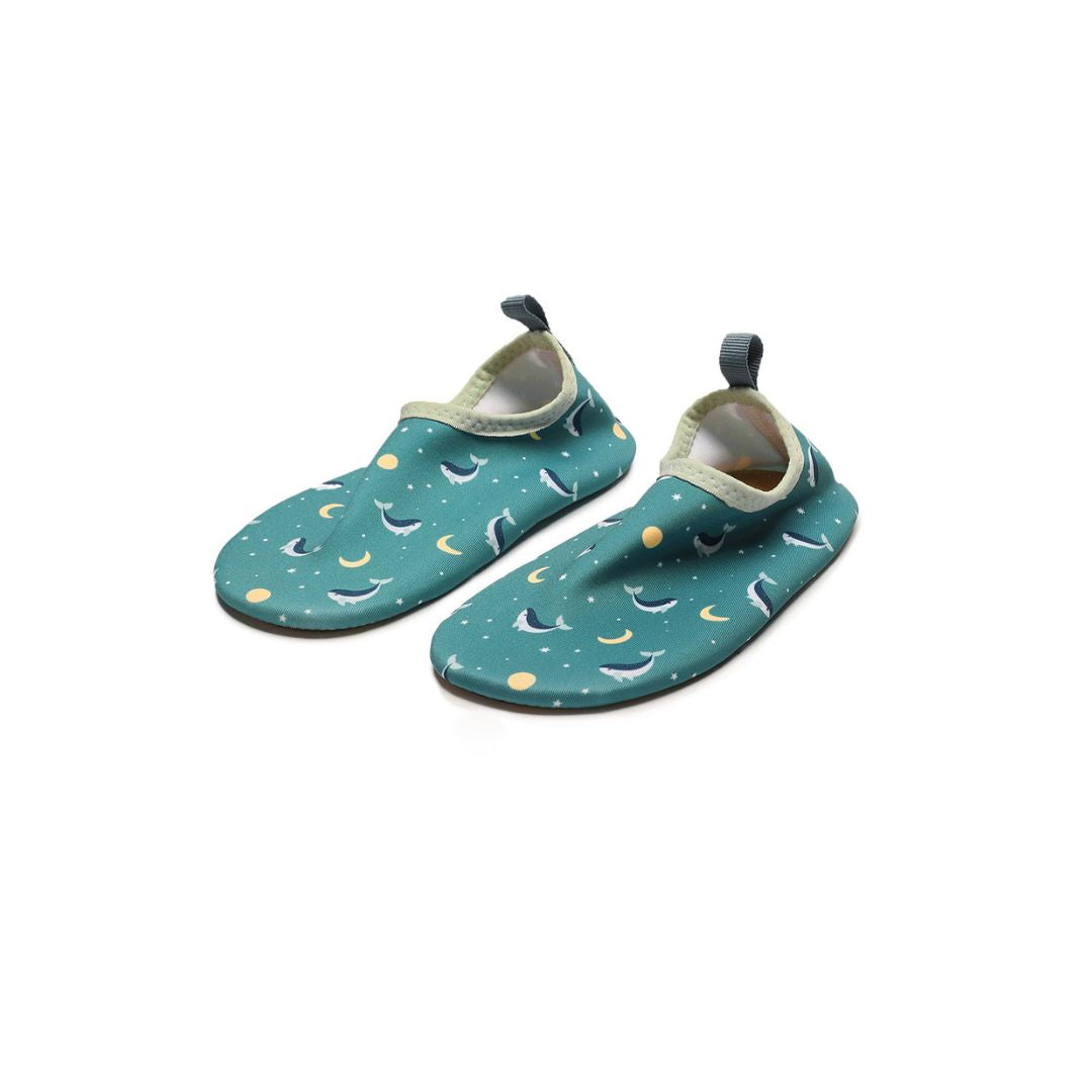 Monnëka sapatinhos antiderrapantes whale teal
