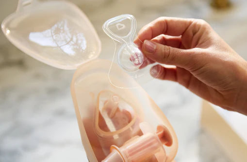 Munchkin kit flow protetor de mamilo com canal transparente tamanho l - 24mm