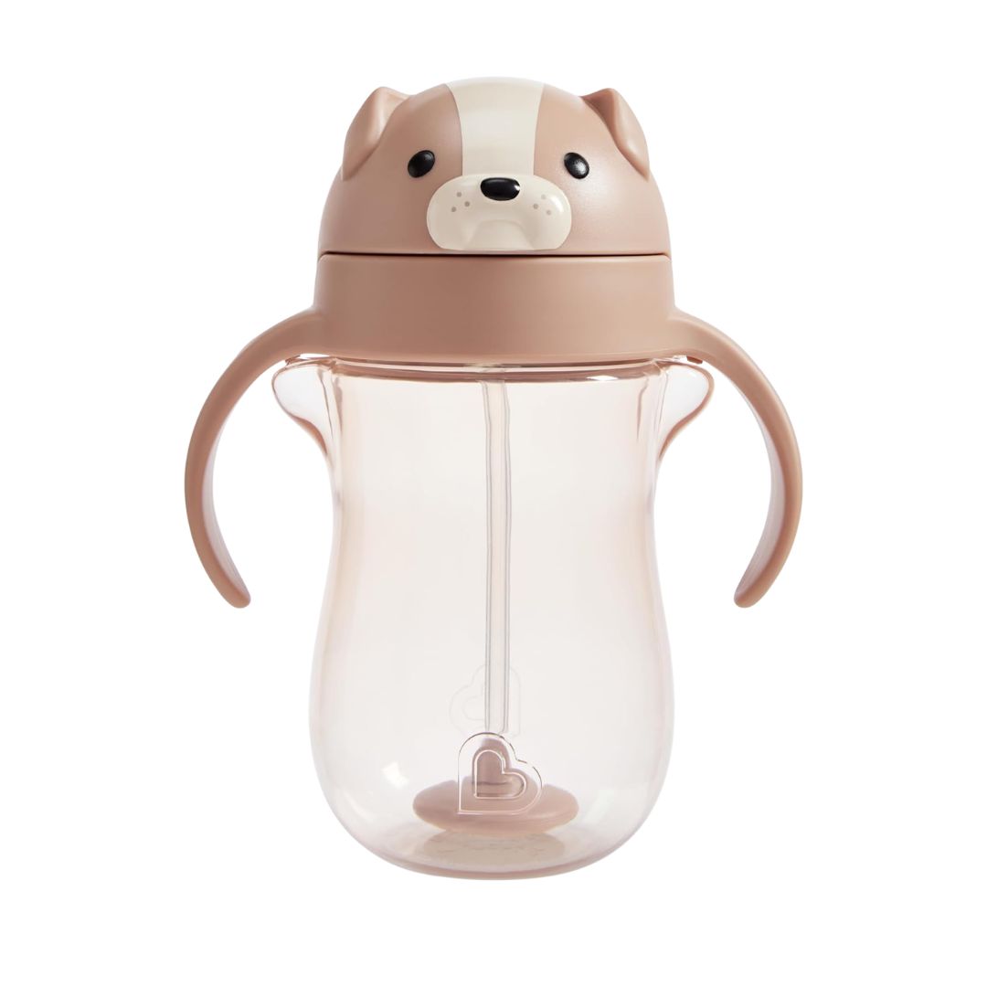 Munchkin tip & sip copo antiderrame palhinha com peso castanho +9 meses 296 ml