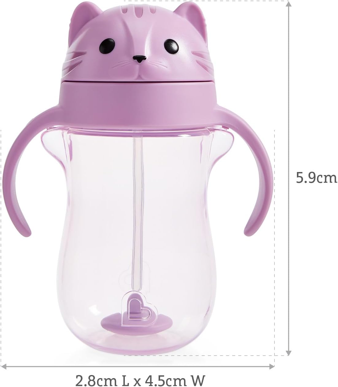 Munchkin tip & sip copo antiderrame palhinha com peso lilás +9 meses 296 ml