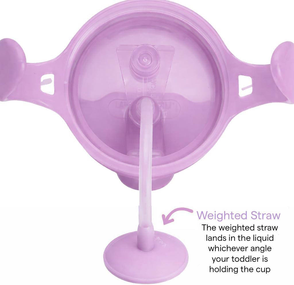 Munchkin tip & sip copo antiderrame palhinha com peso lilás +9 meses 296 ml