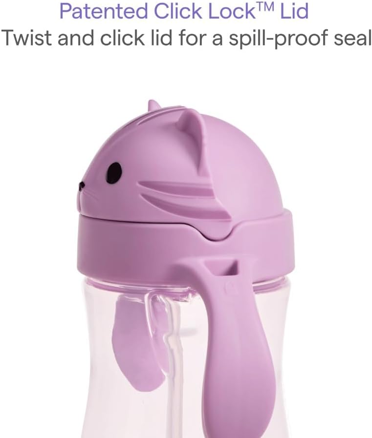 Munchkin tip & sip copo antiderrame palhinha com peso lilás +9 meses 296 ml