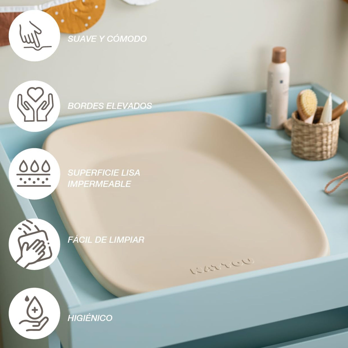 Nattou softy muda fraldas espuma (pu) lavável 70x50 bege