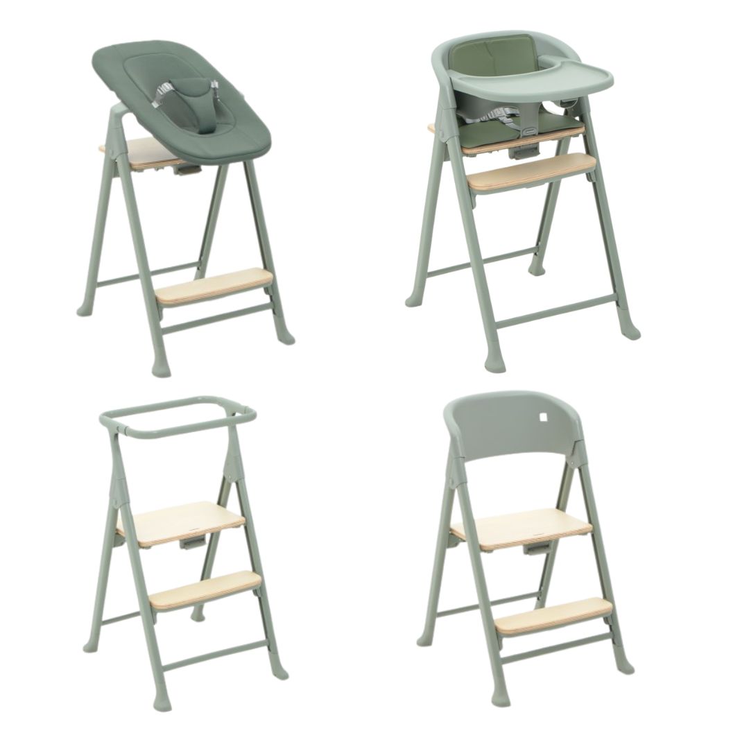 Onna vida 4 em 1 – cadeira evolutiva, torre de aprendizagem e espreguiçadeira verde oliva