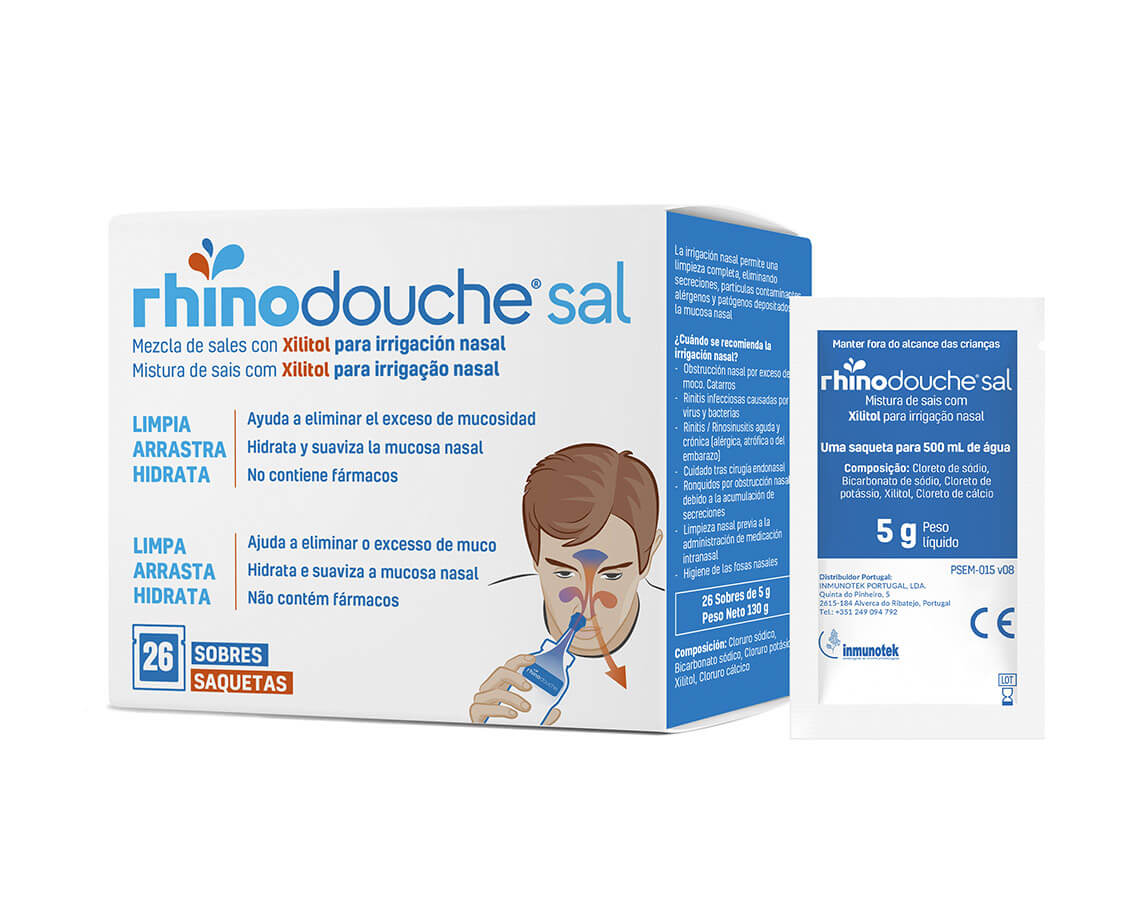 Rhinodouche irrigador nasal adulto 26 saquetas sal xl
