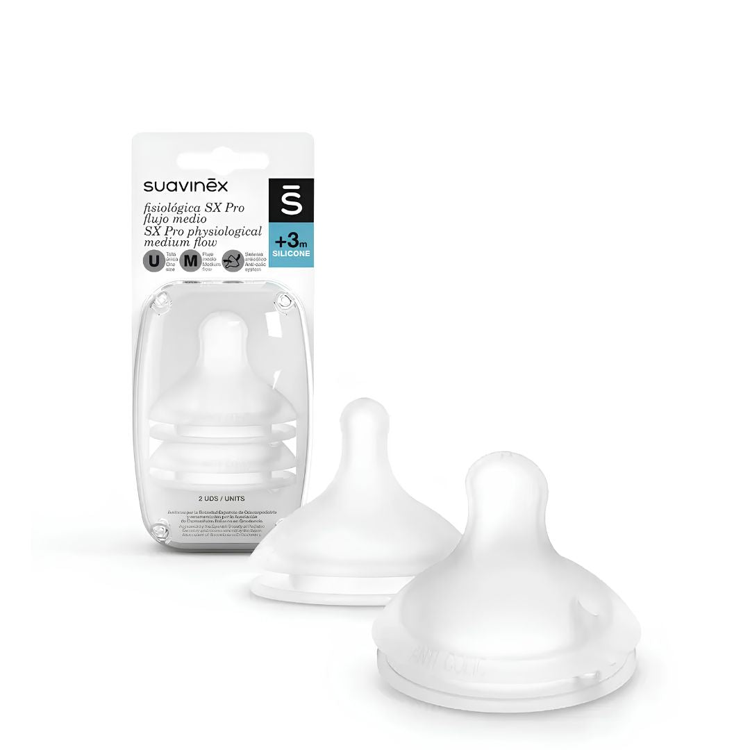 Suavinex tetina fisiológica fluxo s lento silicone 2 unidades