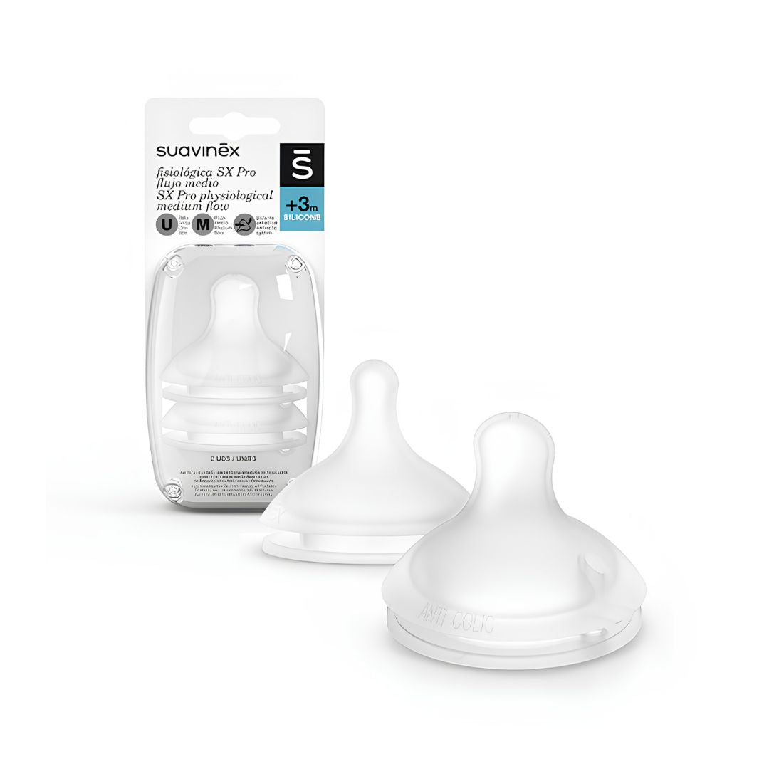 Suavinex tetina fisiológica sx pro fluxo médio silicone 2 unidades