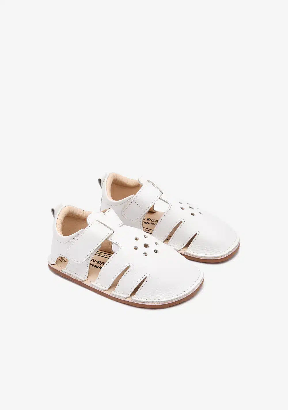Tecnobaby sandálias respeitadoras bebé fechadas brancas