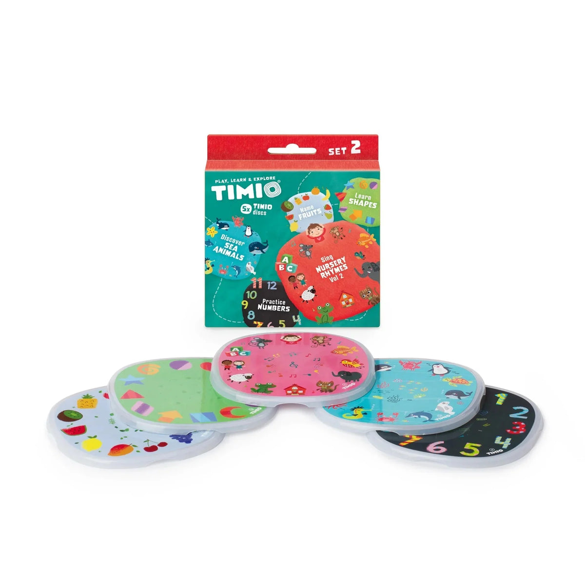 Timio set 2 - conjunto de 5 discos educativos interativos +24 meses