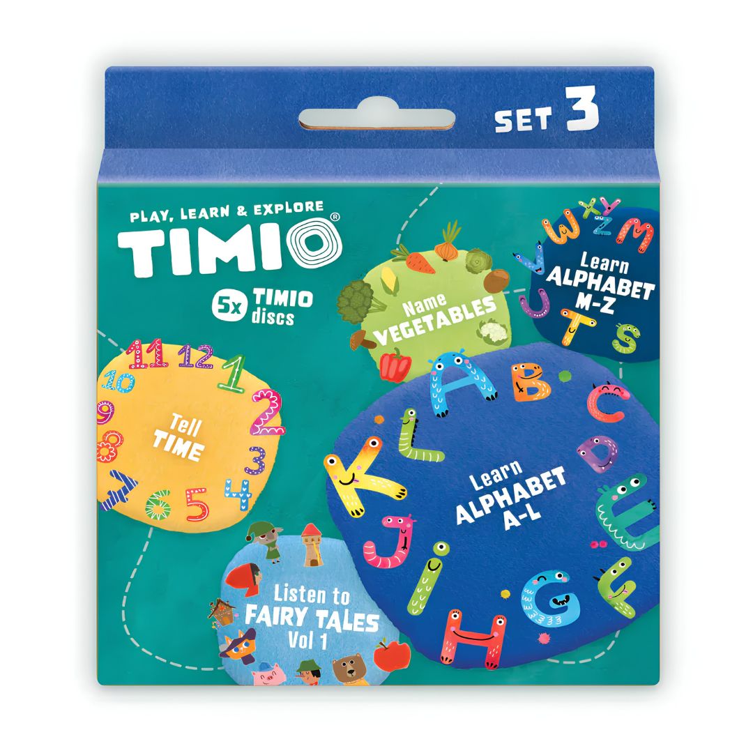 Timio set 3 - conjunto de 5 discos educativos interativos +24 meses