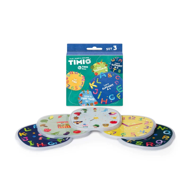Timio set 3 - conjunto de 5 discos educativos interativos +24 meses
