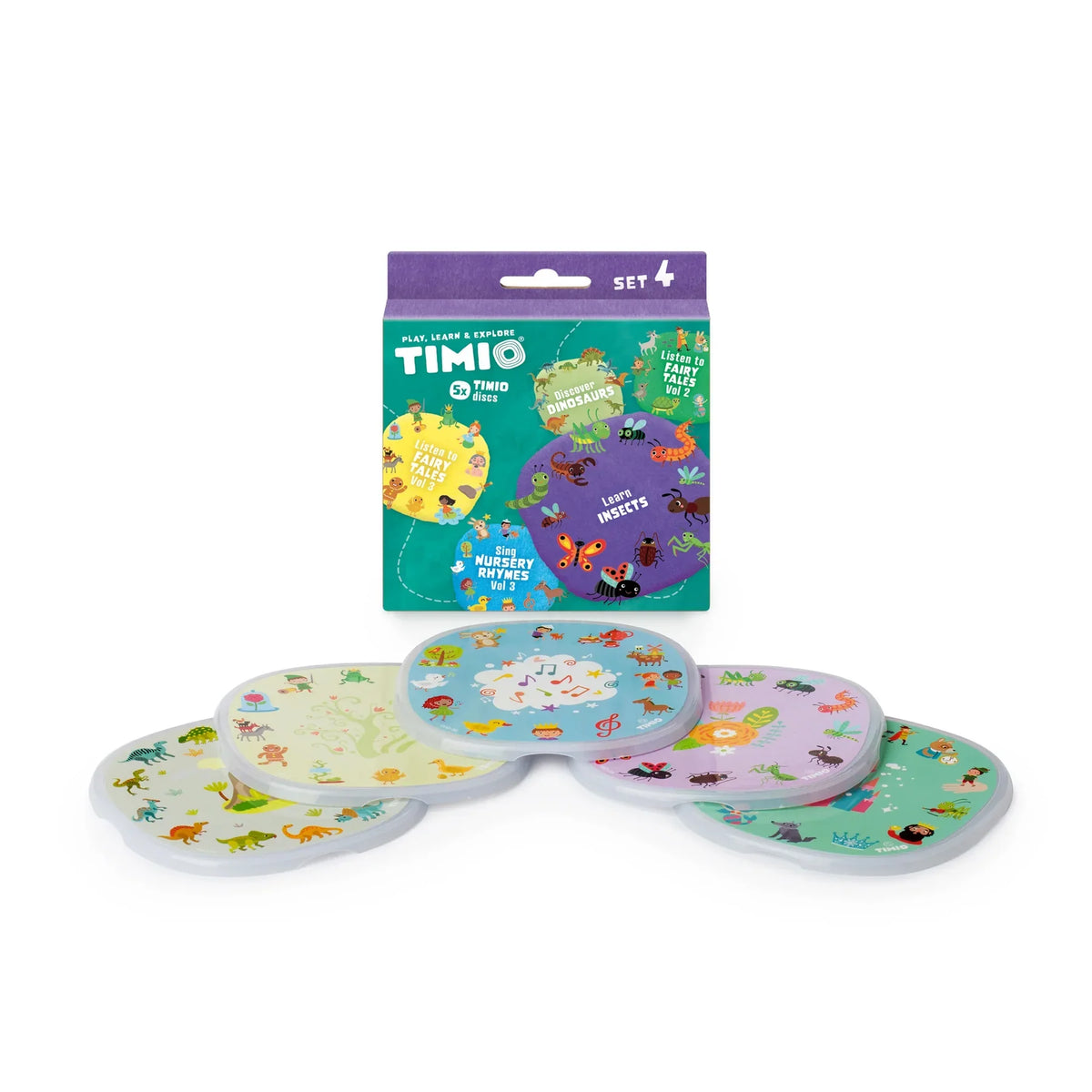 Timio set 4 - conjunto de 5 discos educativos interativos +24 meses