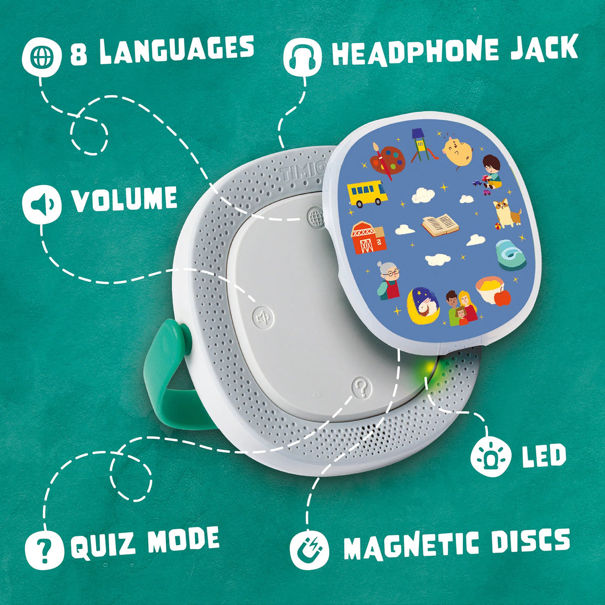 Timio starter pack - leitor educativo interativo com 5 discos +24 meses