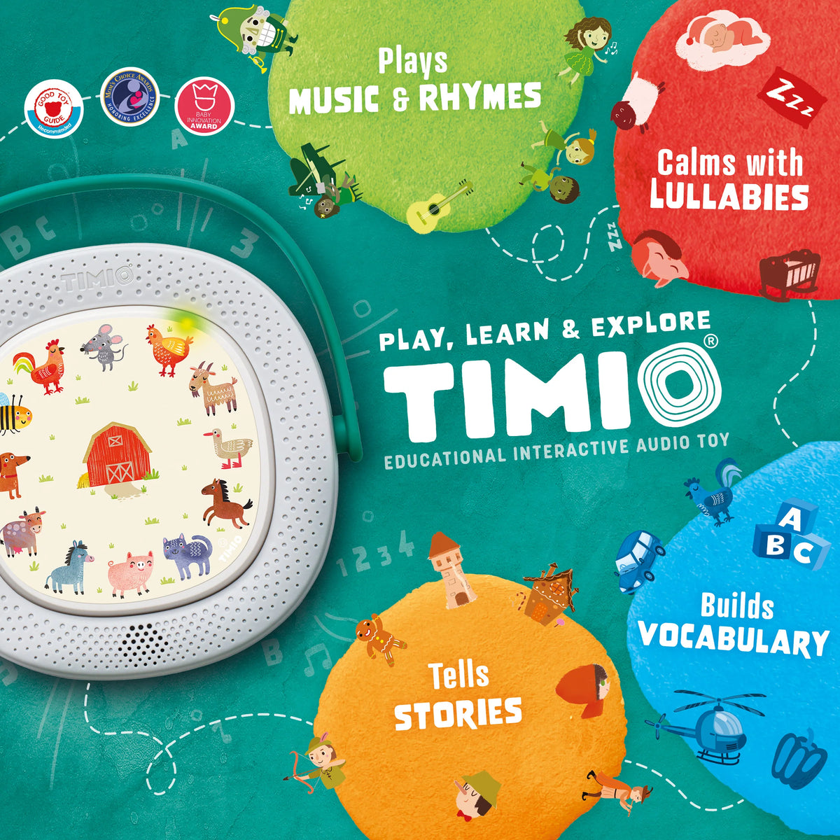 Timio starter pack - leitor educativo interativo com 5 discos +24 meses