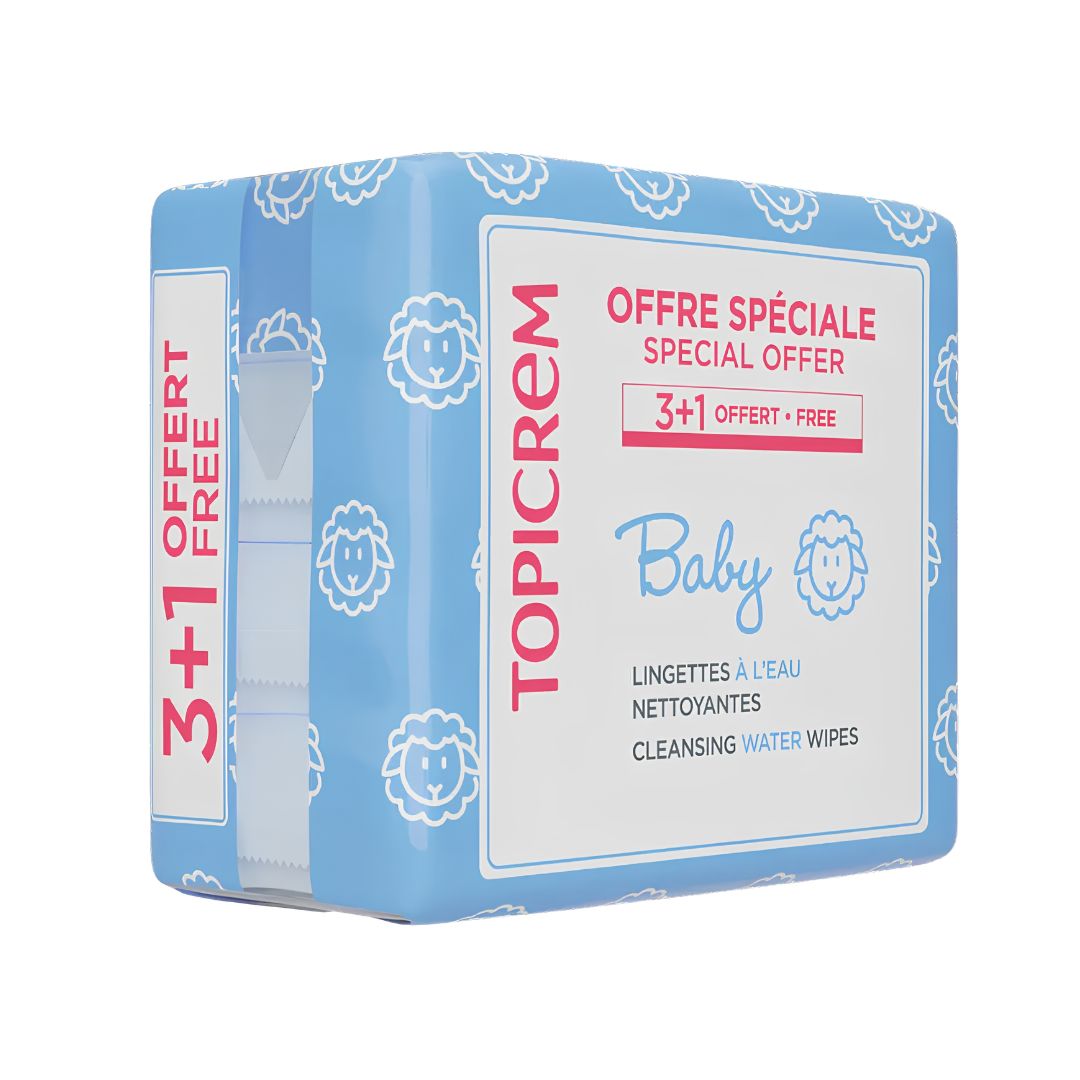 Topicrem baby pack promo toalhitas de água 60 unidades  3+1