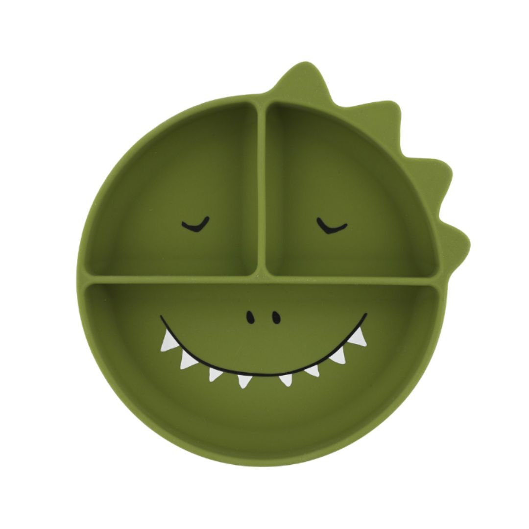 Trixie prato de silicone com divisórias e ventosa - mr. dino +4 meses
