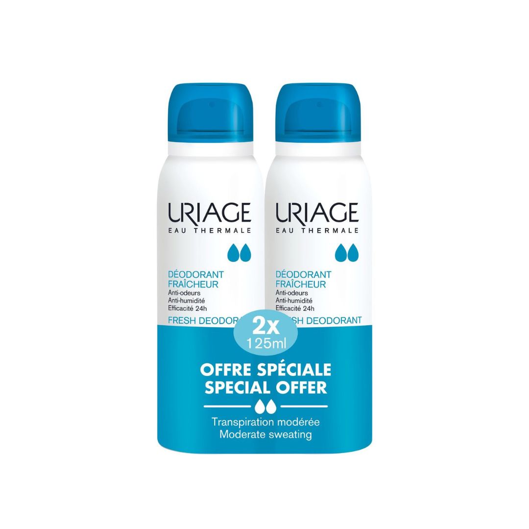 Uriage desodorizante fresco com pedra de alúmen spray pack 2 x 125ml
