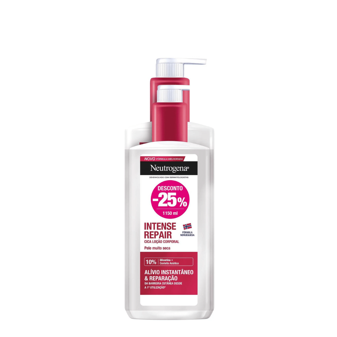 Neutrogena loção corporal reparação intensa 750 ml + 400 ml (desconto 25%)