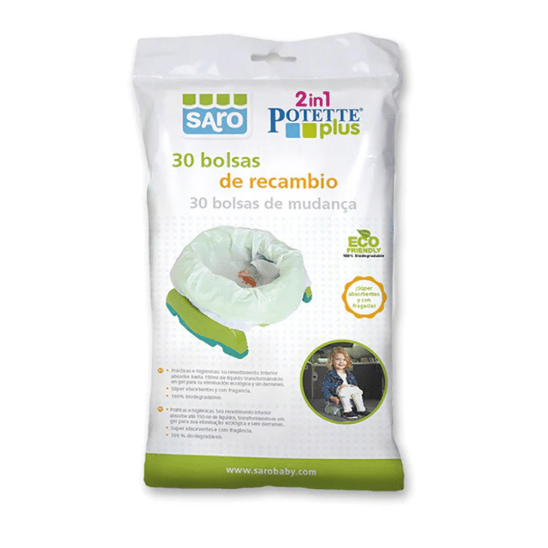 Saro potette plus 2 em 1 bolsas de mudança 30 unidades