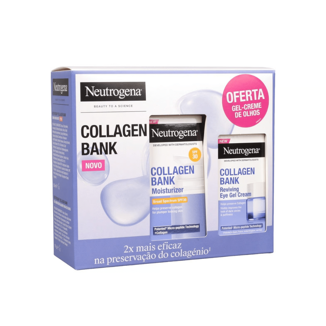 Neutrogena collagen bank coffret creme de rosto spf 50+ 50 ml oferta contorno de olhos 15 ml