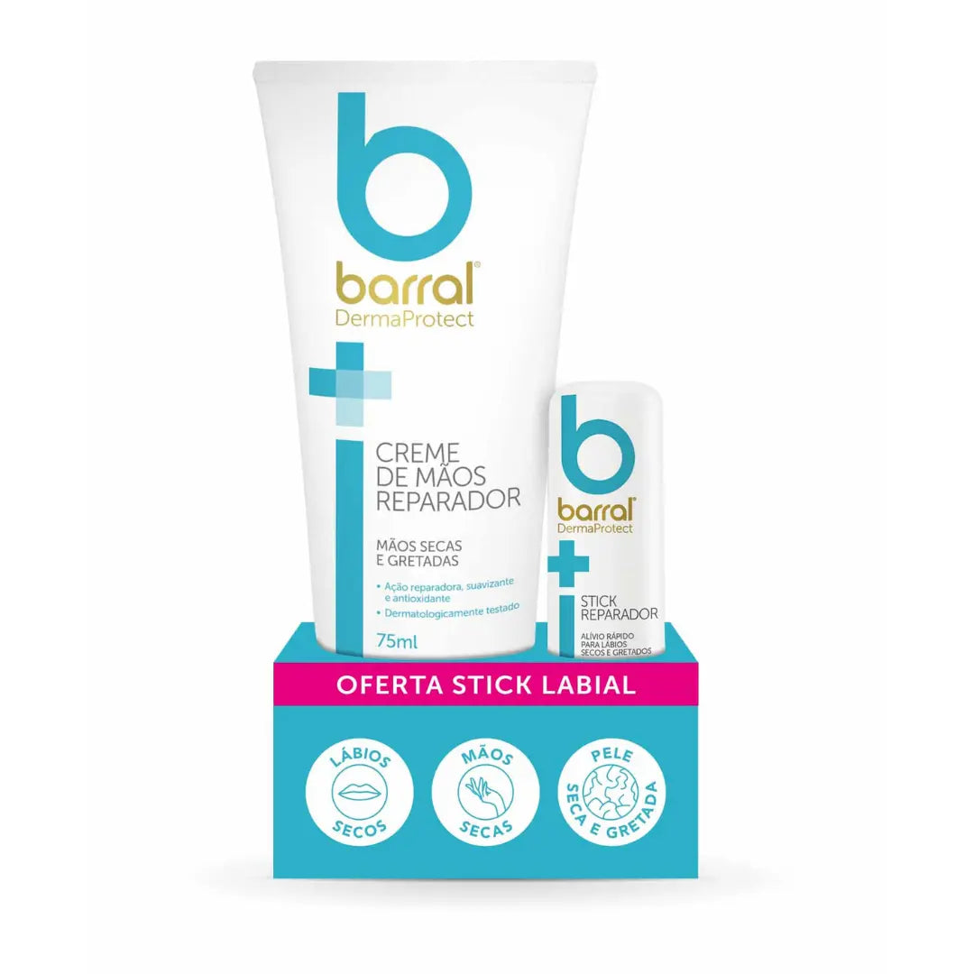 Barral dermaprotect pack creme de mãos 75 ml oferta stick labial 4,8 g