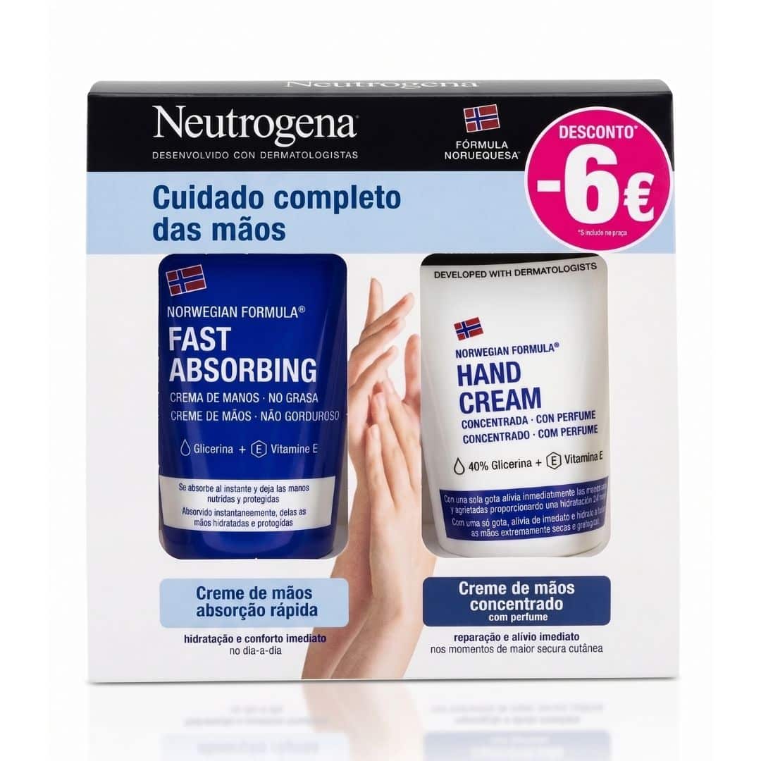 Neutrogena creme de mãos textura ligeira + creme concentrado (pack promocional -6€)