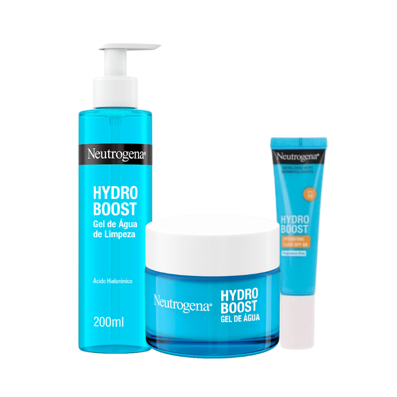 Neutrogena hydro boost necessaire gel de limpeza + gel de água + mini fluido fps 50+
