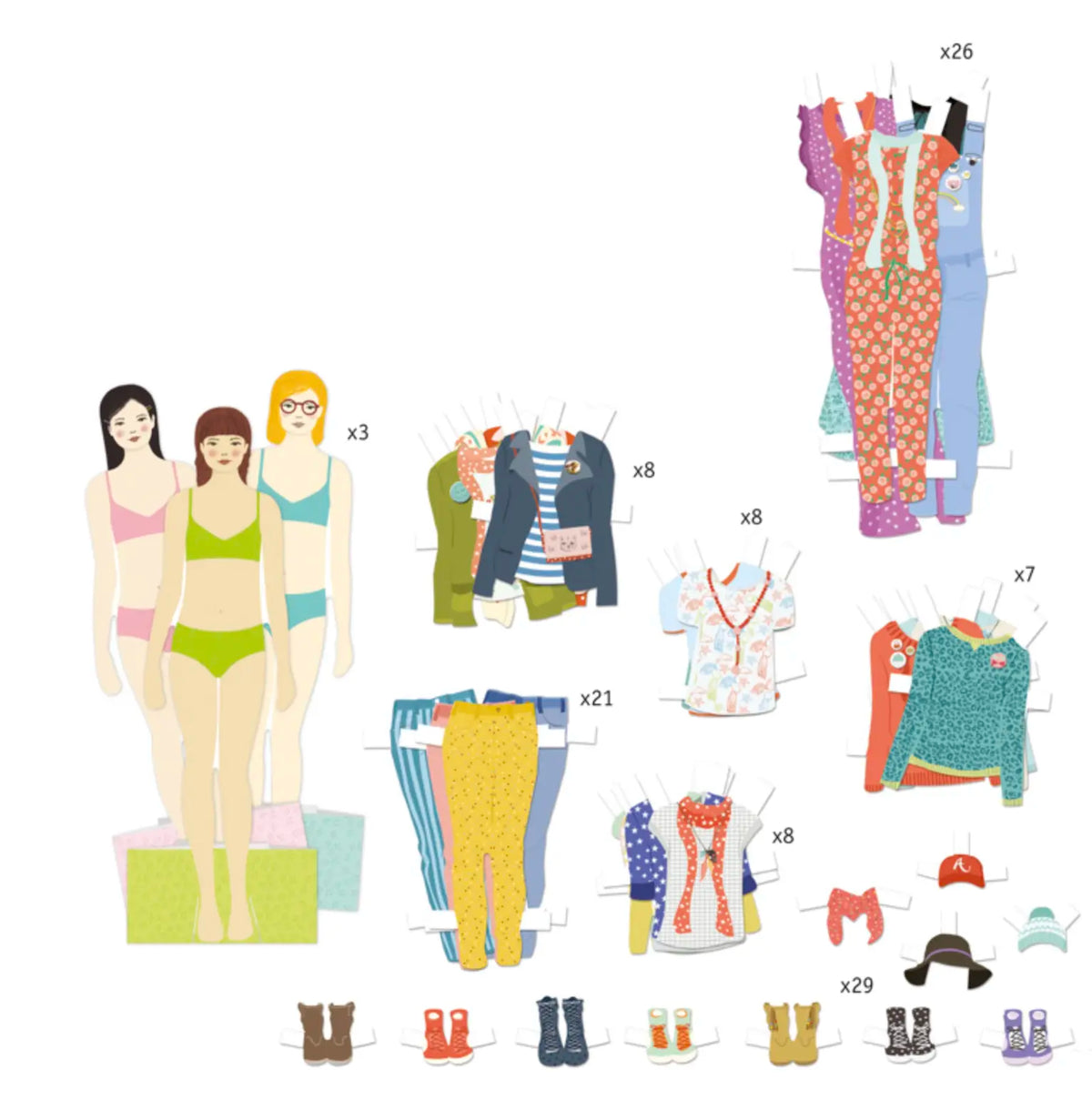 Djeco um grande camarim - jogo criativo de moda em papel +6 anos